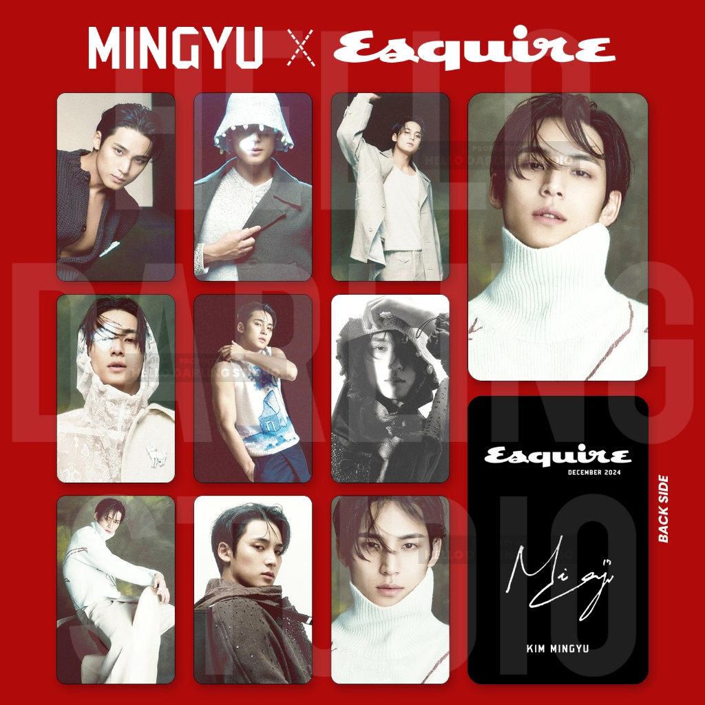 10 Pcs Kim Mingyu Esquire 2024 Photocard set. Unofficial. Fan Made.