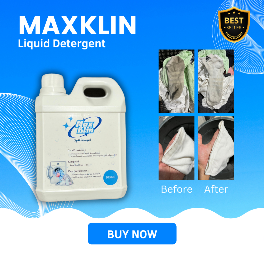 MAXKLIN LIQUID DETERGENT / DETERJEN CAIR LAUNDRY / DETERJEN LAUNDRY