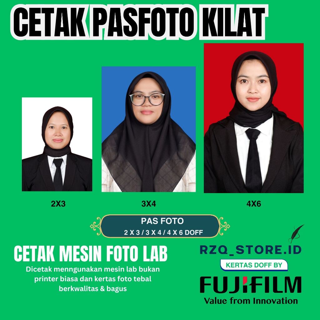 CETAK PAS FOTO 2 X 3 / 3 X 4 / 4 X 6 doff