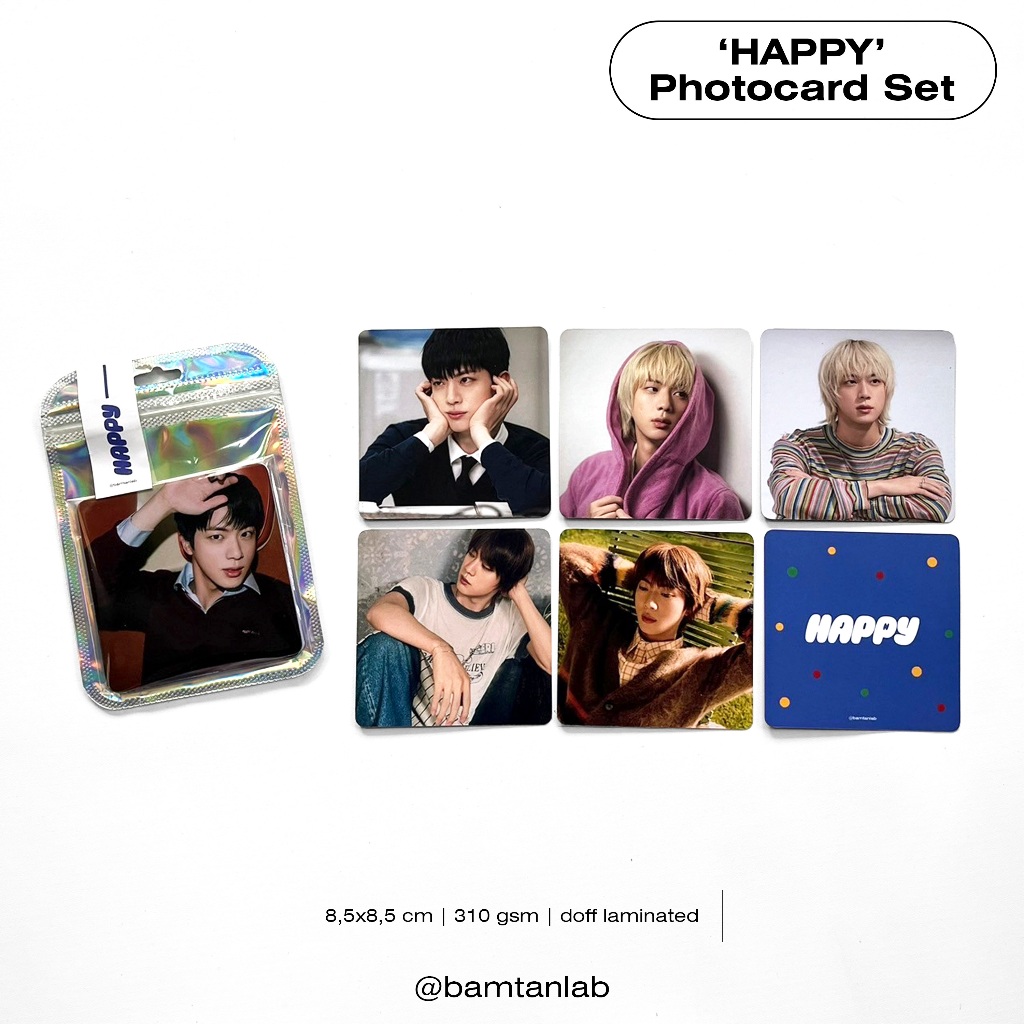 Jin 'HAPPY’ Square Photocard Set | PC BTS