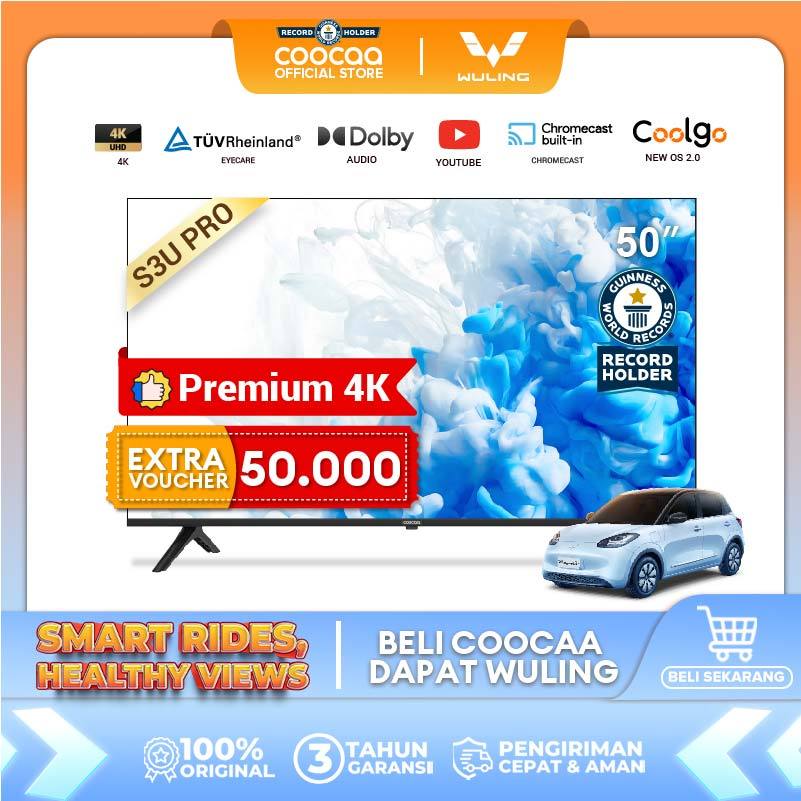 COOCAA 50 inch Smart TV - Digital TV - 4K - UHD - Dolby Audio - Youtube - Mirroring - Boundless -Bro