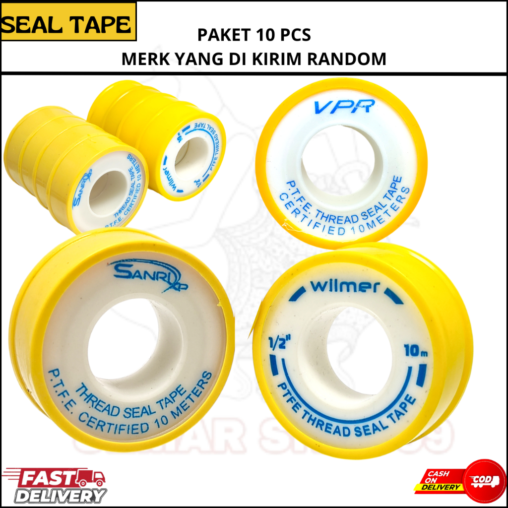 

GROSIR Paket 10Pcs Seal Tape sil tip seal tip ukuran 12mm x 10 m /isolasi kran air/selotip pipa kran