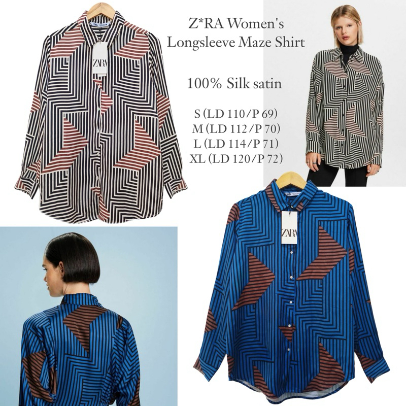 Z*RA Women’s Longsleeve Maze Shirt ORIGIN4L SISA EXPORT/ KEMEJA BRANDED FULLTAG