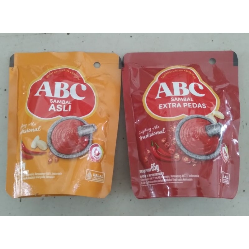 

Saos ABC sambal asli & Extra pedas 65gr