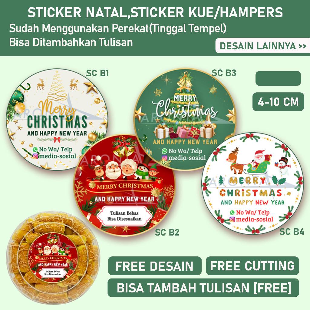 

Stiker Natal - Christmas Sticker - Stiker Bingkisan Natal - Stiker Label Toples Kue Natal