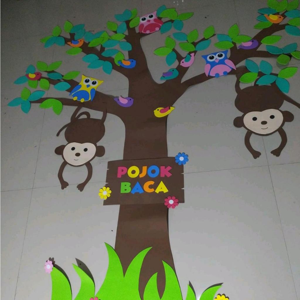 Hiasan Pojok Baca Kelas Gantungan Monyet Untuk PAUD, TK, SD, Ruang Kelas dan Ruang Keluarga Dari Spo