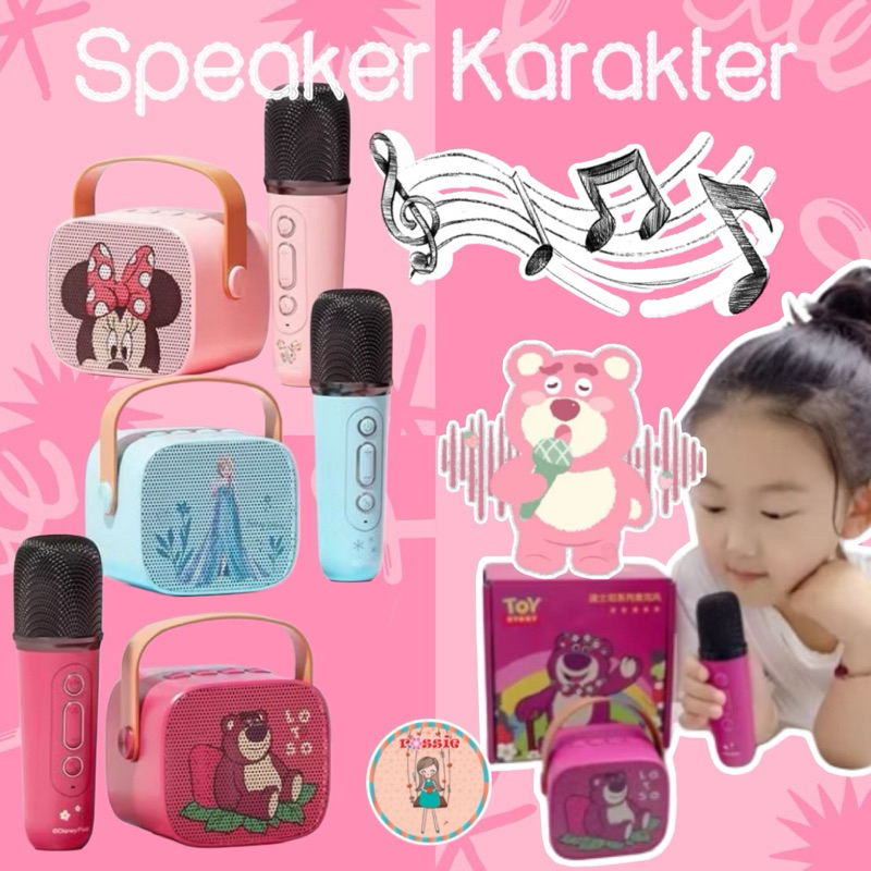 Bluetooth Wireless Speaker Mini Karaoke Machine with Microphone Mikrofon & Kit Suara/Speaker Lotso/S