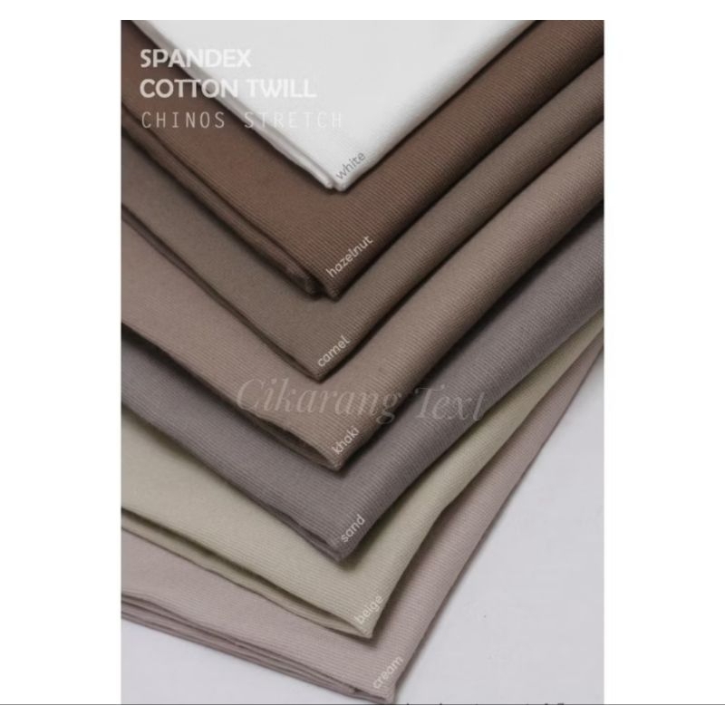 Bahan Kain Celana Chino Chinos Katun Cotton Twill Stretch