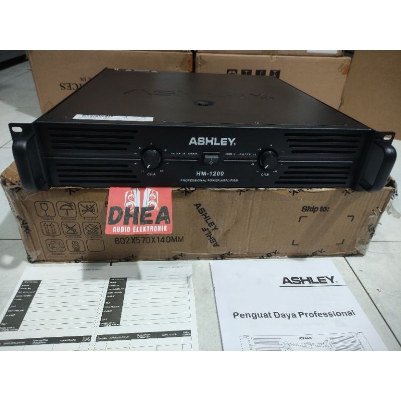 POWER AMPLIFIER ASHLEY HM1200 2 X 1200 WATT HM-1200 original garansi resmi sudah ada mode subwoofern
