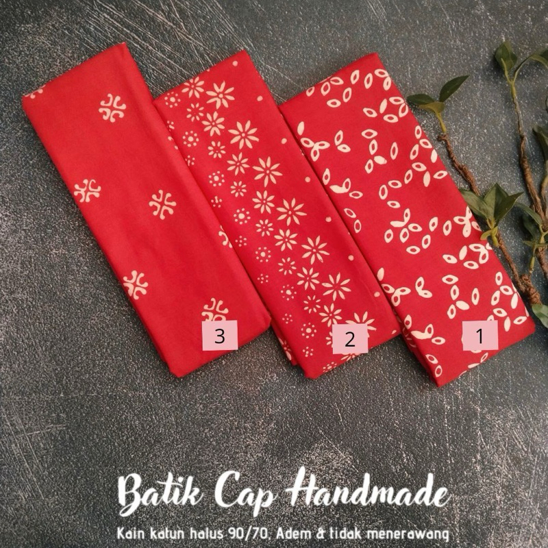 KAIN BATIK CAP MERAH PUTIH KAIN BRIDESMAID MERAH KAIN BATIK SERAGAMAN ARISAN