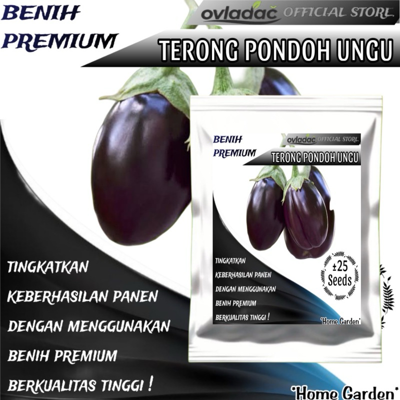BIBIT BENIH TERONG PONDOH UNGU ±25 BIJI / HOME GARDEN SEEDS