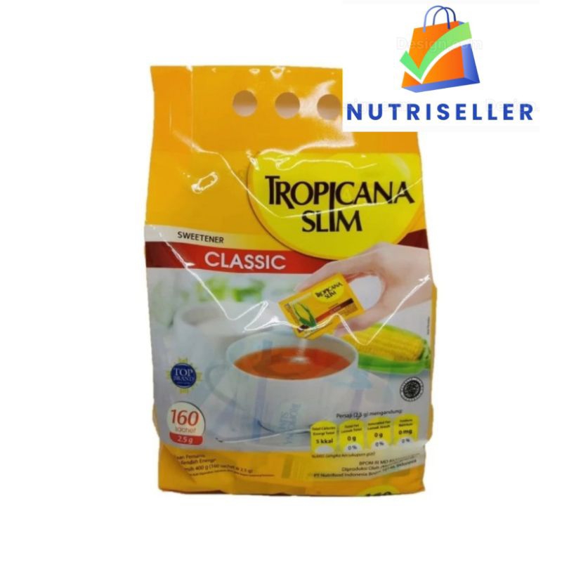 

Gula TropiCana Slim Classic 160 Sachet - Tropicana Slim Sweetener Classic 160 Sachet - Pengganti Gula