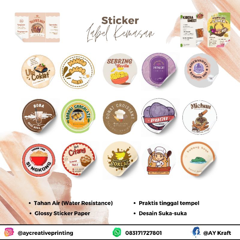 

Sticker Label Kemasan Makanan dan Souvenir by Ay Creative Printing Jambi ✨