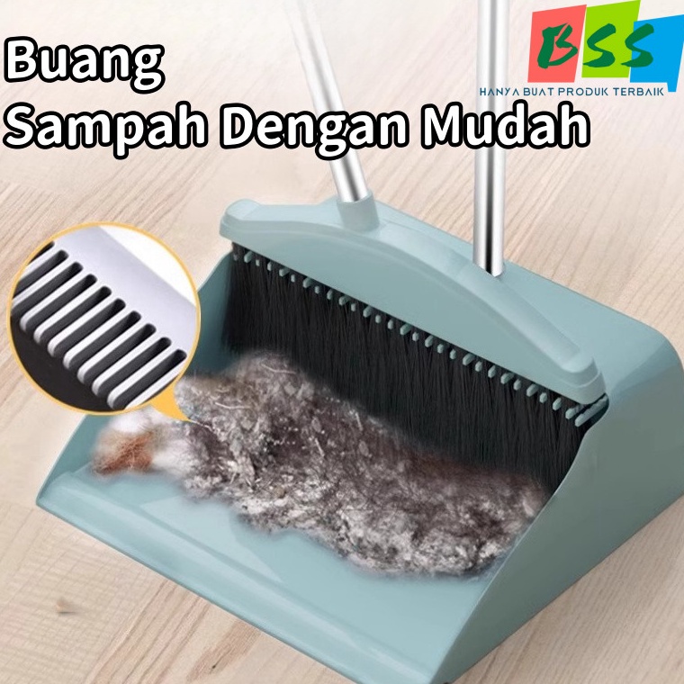 Kualitas Premium Sapu Lantai Pengki Set Dengan Serok Rambut Alat Pembersih Debu Kotoran LantaiSet Sa