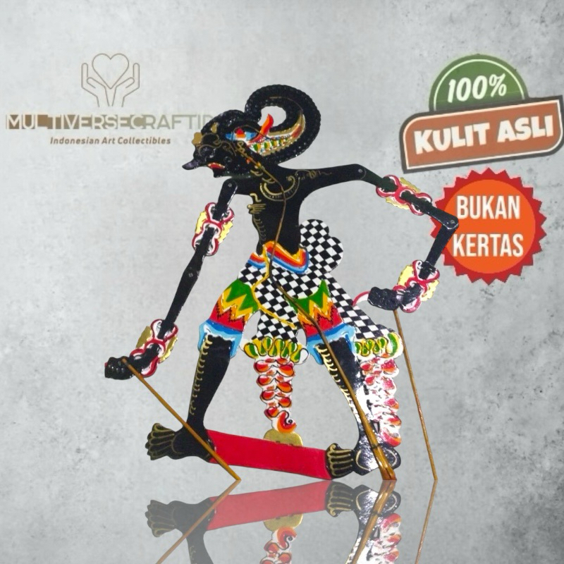 MULTIVERSECRAFTID Miniatur Wayang Kulit Mainan Khas Jogja Bima/Werkudara,-+45cm