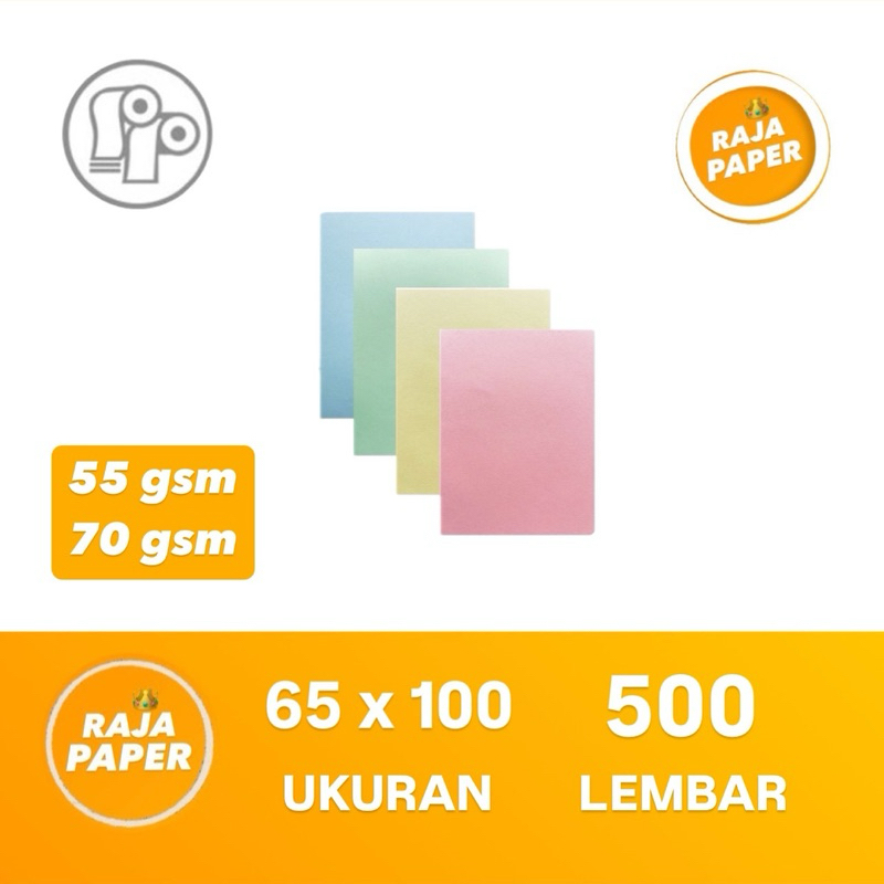 

Kertas HVS Warna Ukuran PLANO 65 Cm x 100 Cm 500 Lembar 55 70 Gsm Gr Gram By PARISINDO ( 650 Mm x 1000 Mm ) 1 Rim 500 Lbr 500 Pcs Kertas Print Kertas Fotocopy Fotocopy Paper Kertas Photocopy