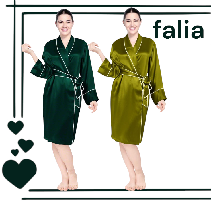 KIMONO TIDUR SATIN SILK MOTIF FALIA