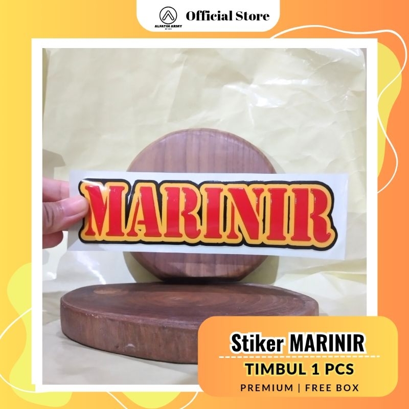 Alfatih Army Stiker Timbul Nopol Tulisan marinir 5x16cm Mobil Original