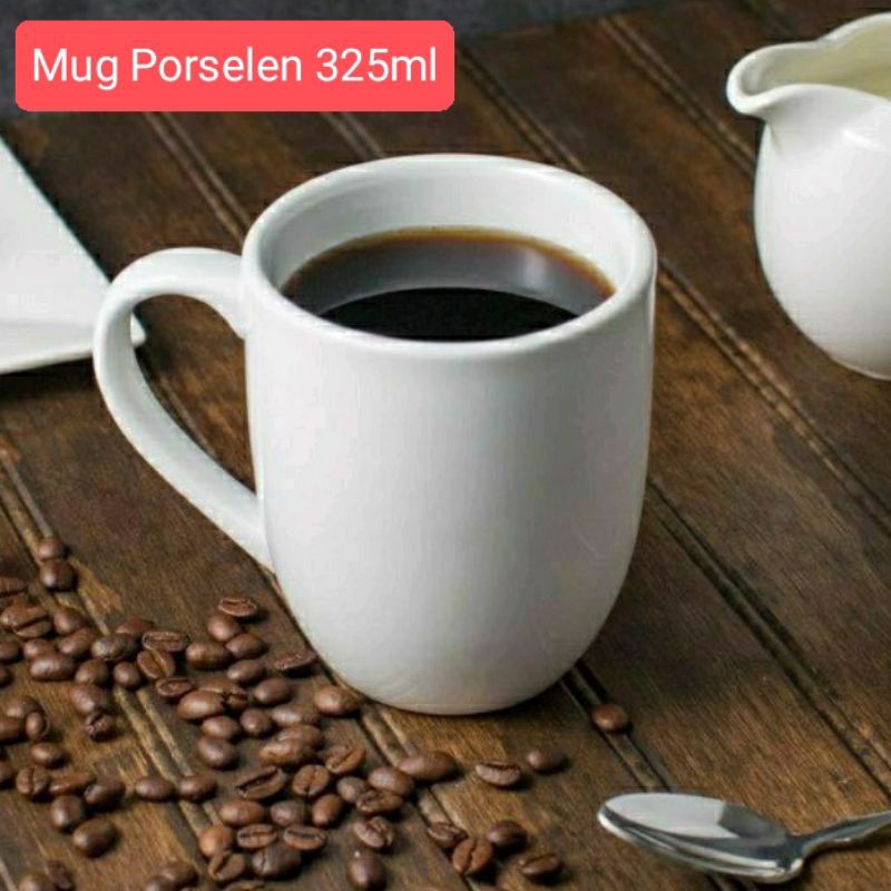 Mug Porselen 325ml CORELLE PUTIH/ Mug Kopi Teh Serbaguna/ Mug Porselen Serbaguna
