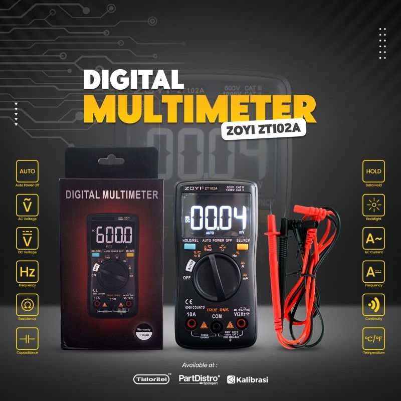 MULTITESTER DIGITAL ZOYI ZT102
