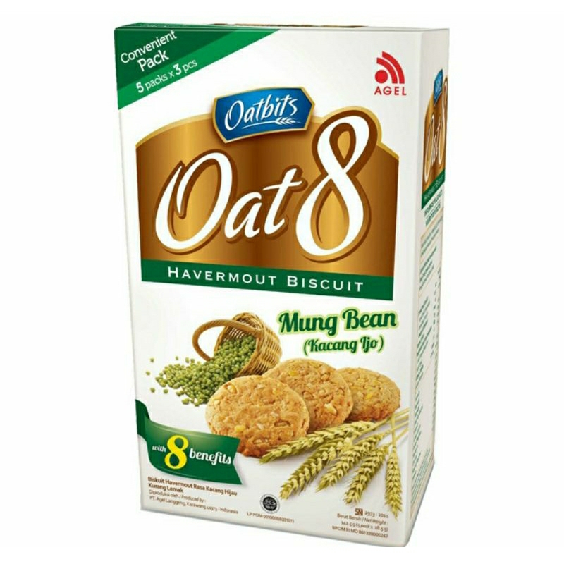 

OATBITS OAT 8 BISKUIT HAVERMOUT KACANG HIJAU DAN ALOMOND 142 gram