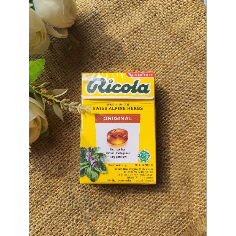 

Ricola permen pelega tenggorokan sugar free rasa original