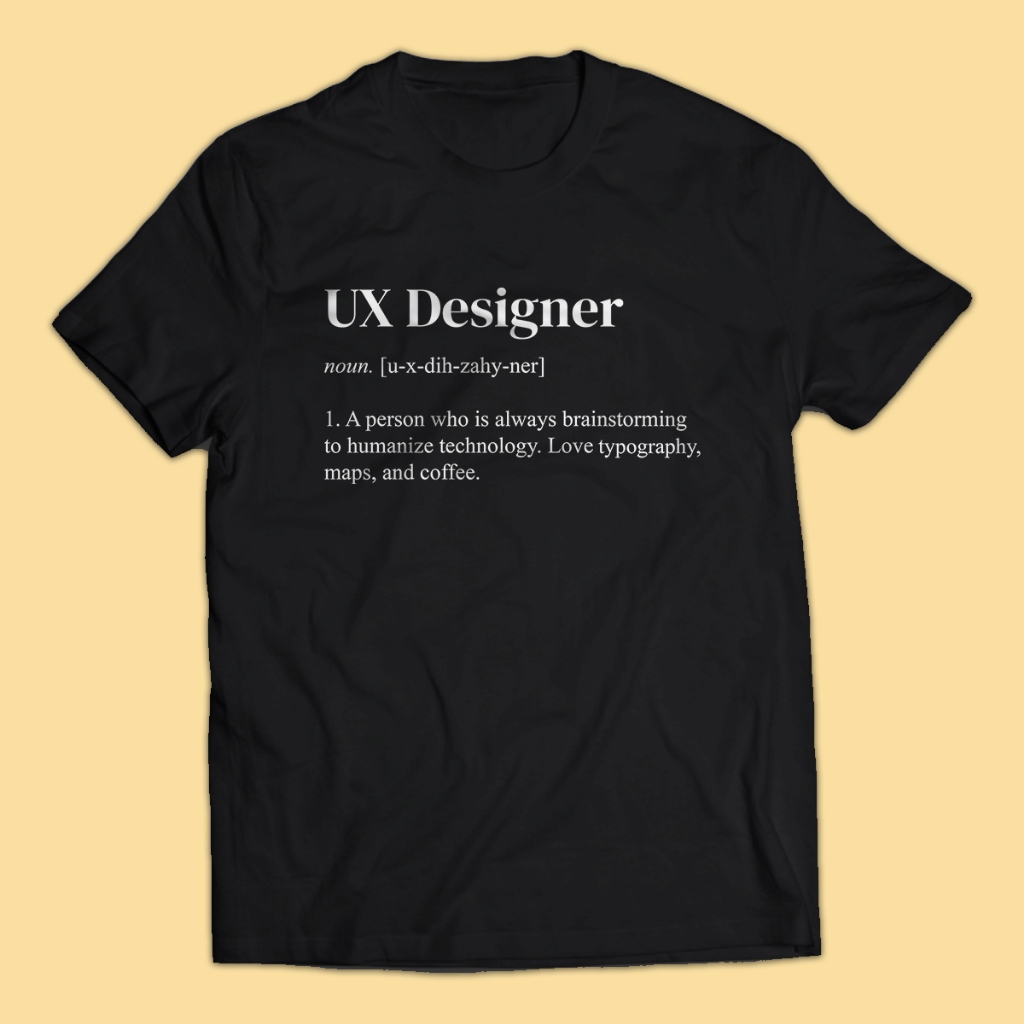 Kaos Pria Developer UX DESIGNER DEFINITION Dewasa Baju Atasan Unisex PakeKaos