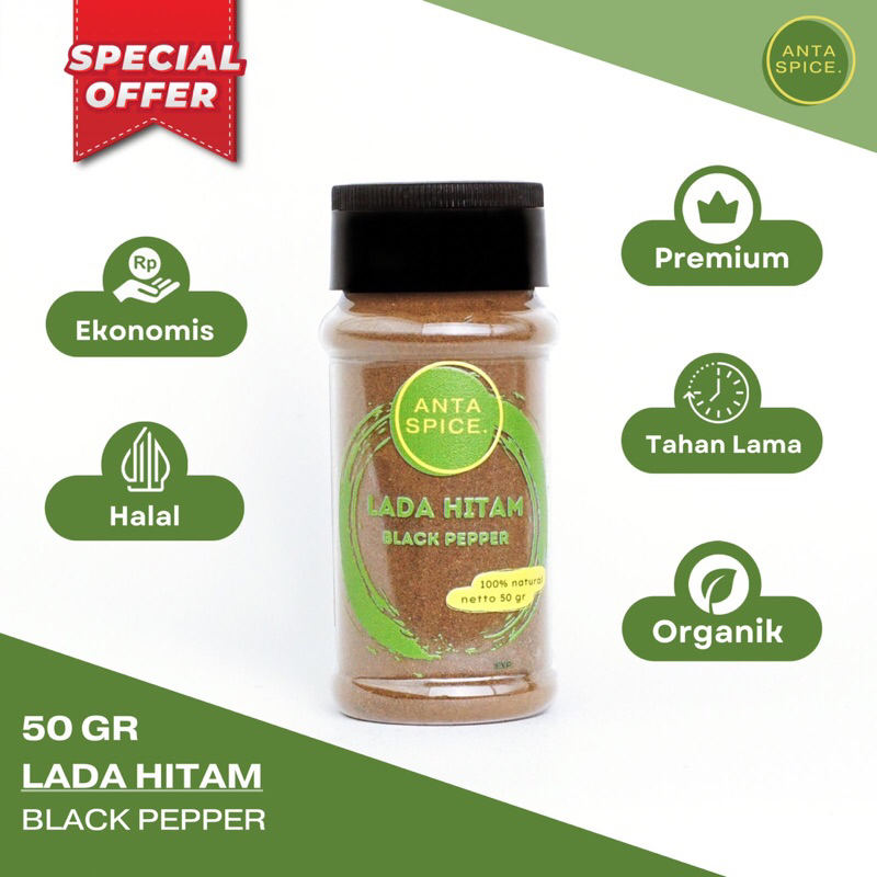 

Lada Hitam Bubuk / Black Pepper Powder / Ground Black Pepper 50 Gr