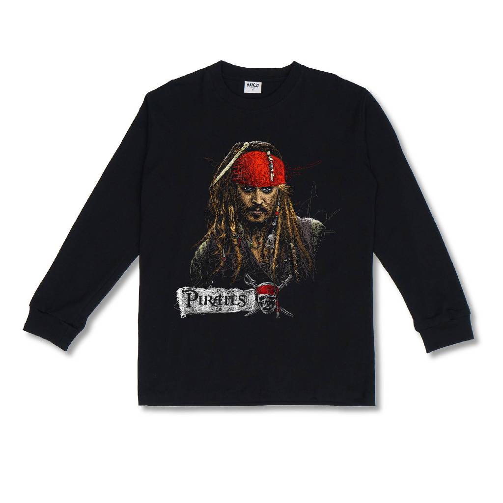 Mayosi T-shirt Lengan Panjang Jack Sparrow Scribble