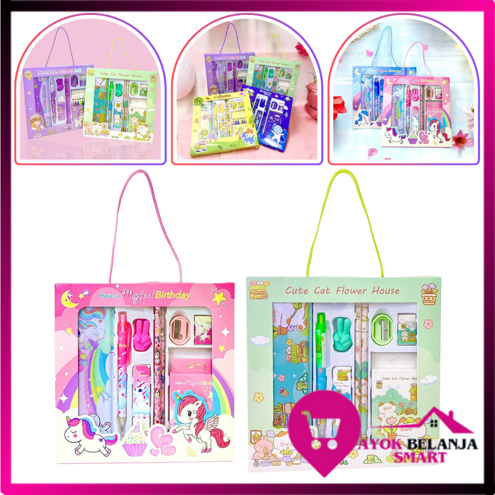 

ABS Alat Tulis Set 9 In1 Stationery Karakter Lucu Set Perlengkapan Alat Tulis Sekolah Anak-Anak Murah Lengkap Souvenir Ulang Tahun Anak Alat Tulis 9 IN 1 Free Tempat Pensil Kaleng