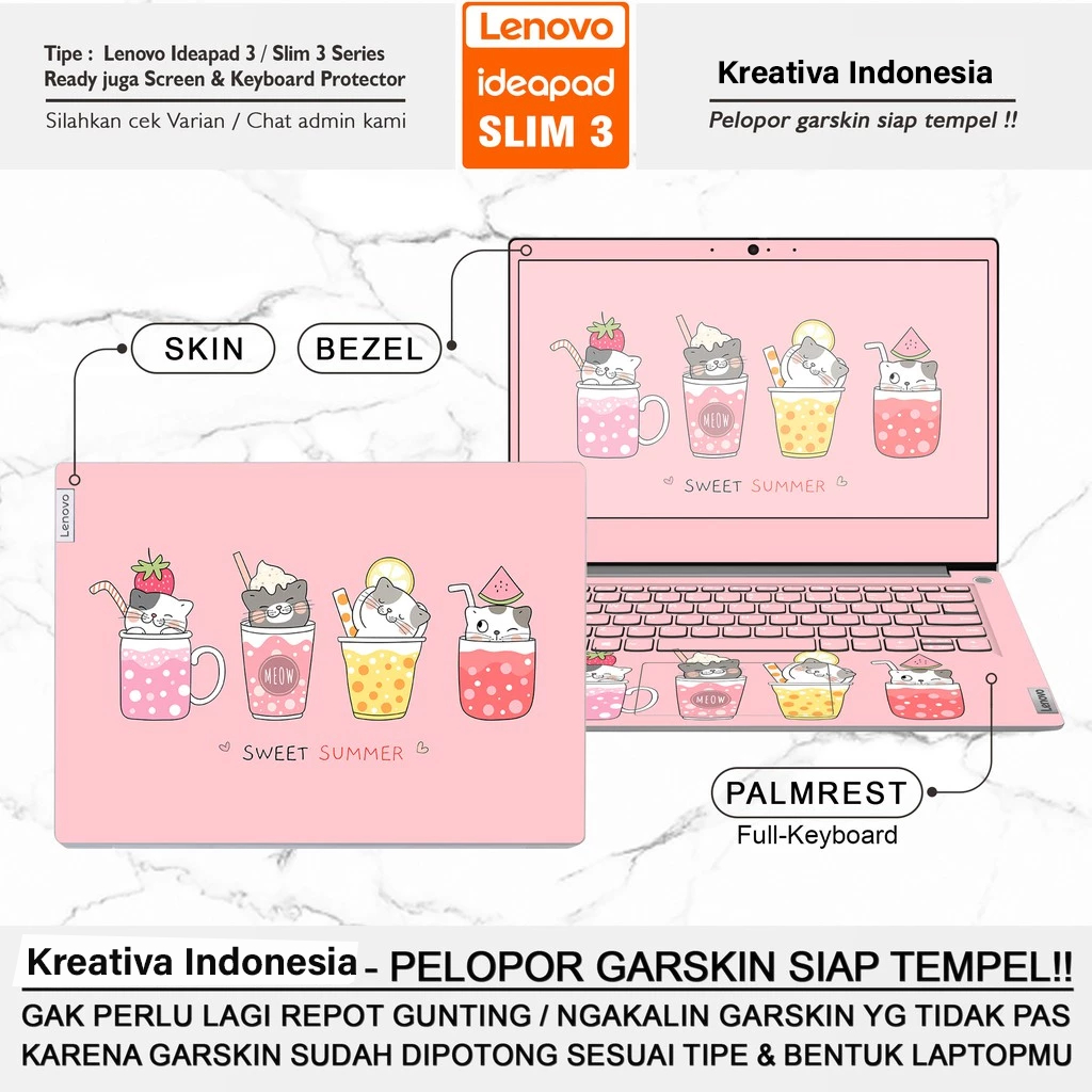 Garskin Stiker Laptop Lenovo/Asus/DLL IdeaPad Slim 3 3i 14 14ADA05 14ARE05 14IGL05 14IIL05 14IML05 1