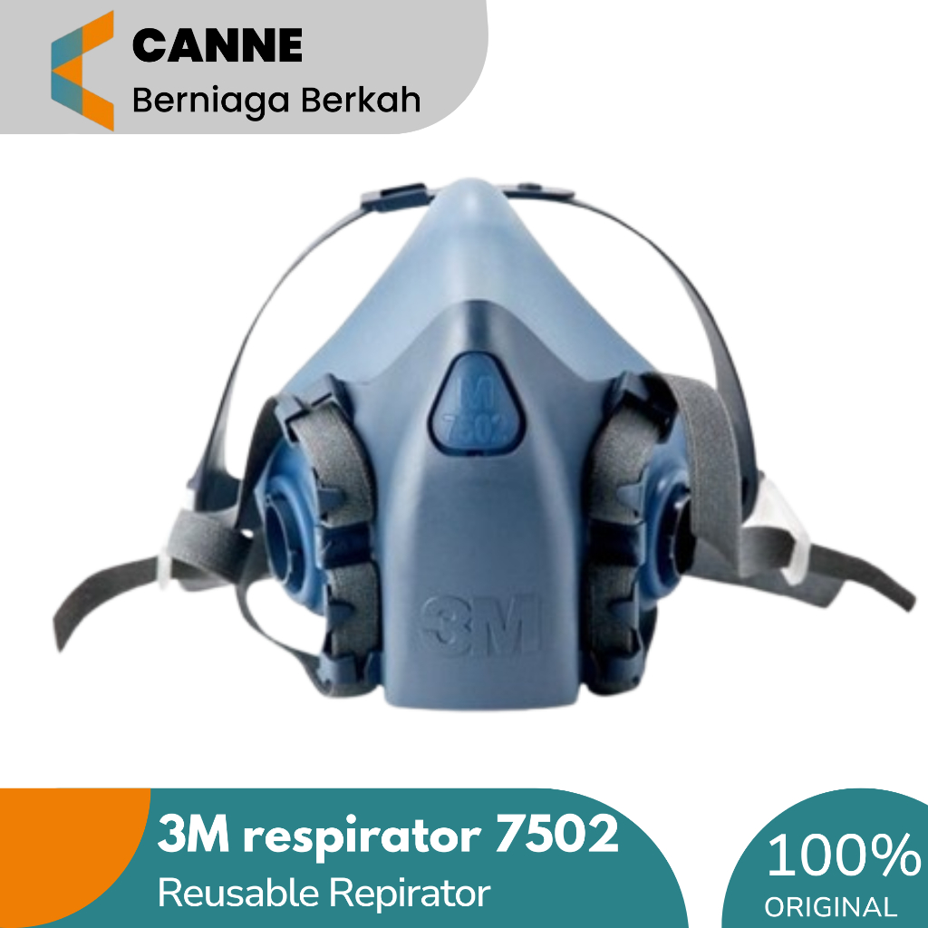 3M Masker Respirator 7502 Half Facepiece Reusable Dual Respirator