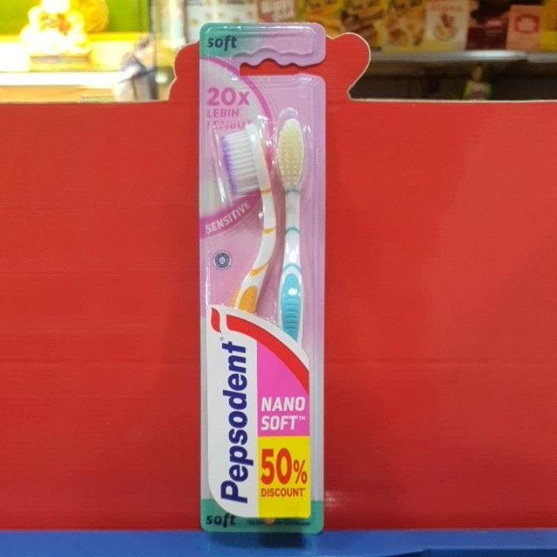 Pepsodent Sikat gigi Nano Soft Sensitive 50% Discount