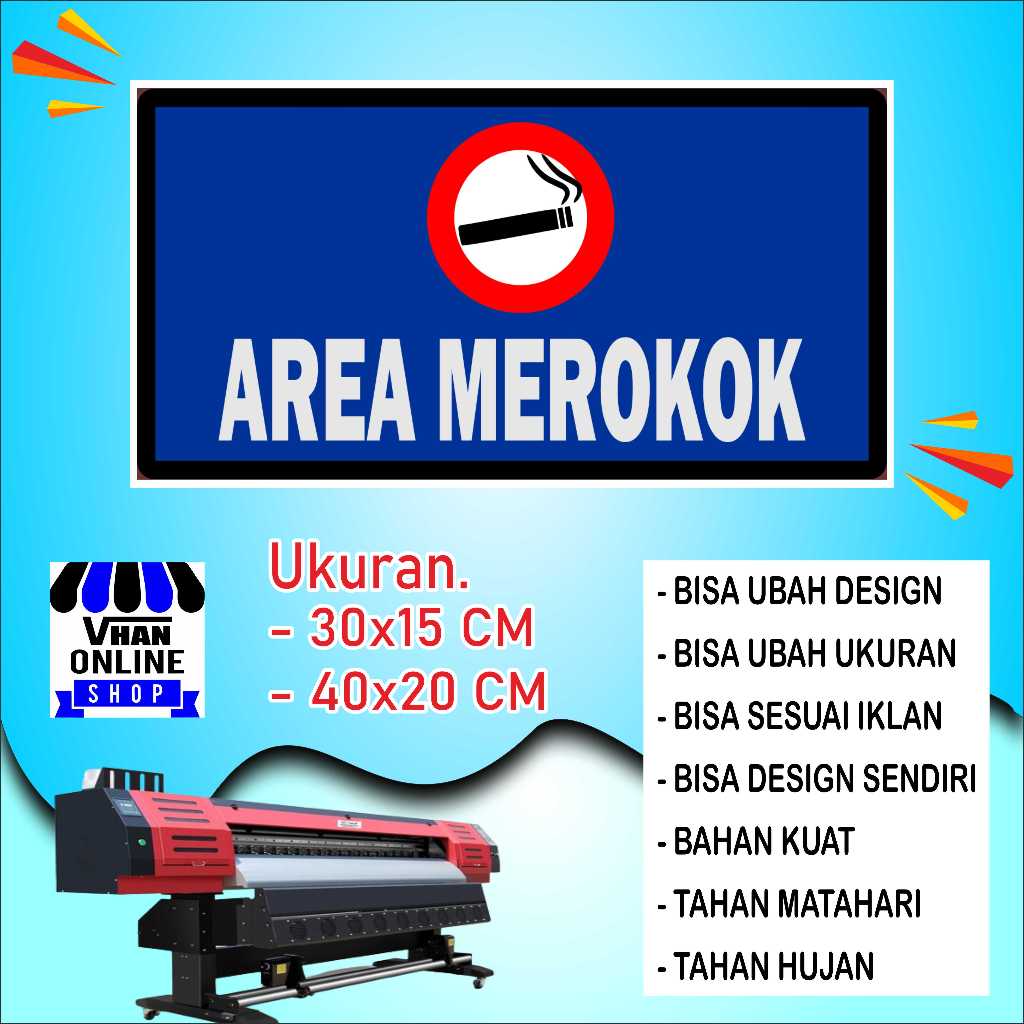 

Cetak Stiker Tempelan Dinding Arean Merokok Biru