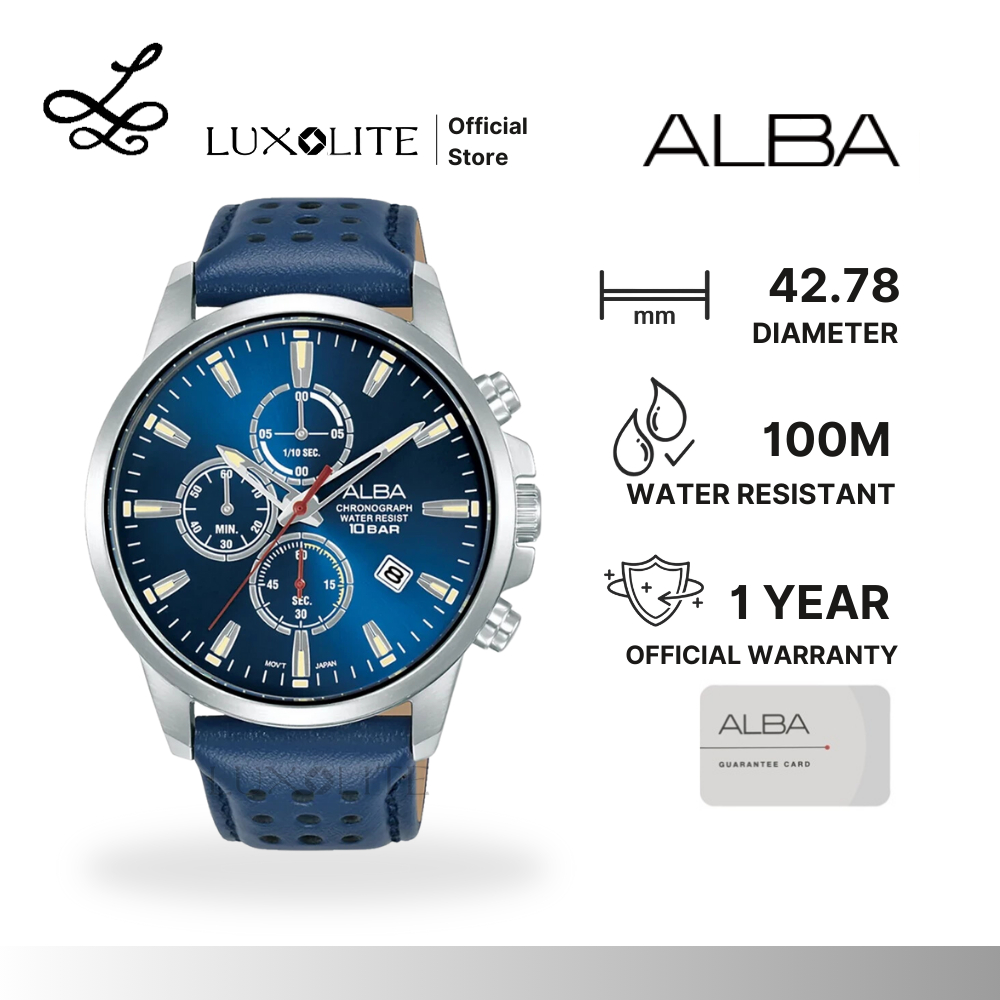 [Luxolite] Alba Fashion Men AM3917 Quartz Leather Strap Men Watch AM3917X1