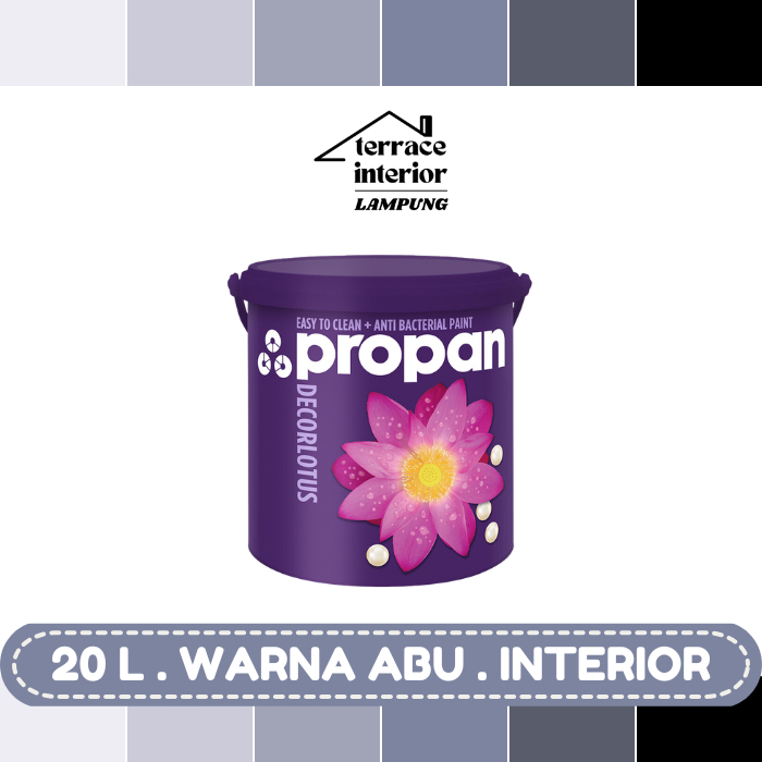 Cat Tembok Interior Propan Decorlotus warna Abu Ukuran 20 L