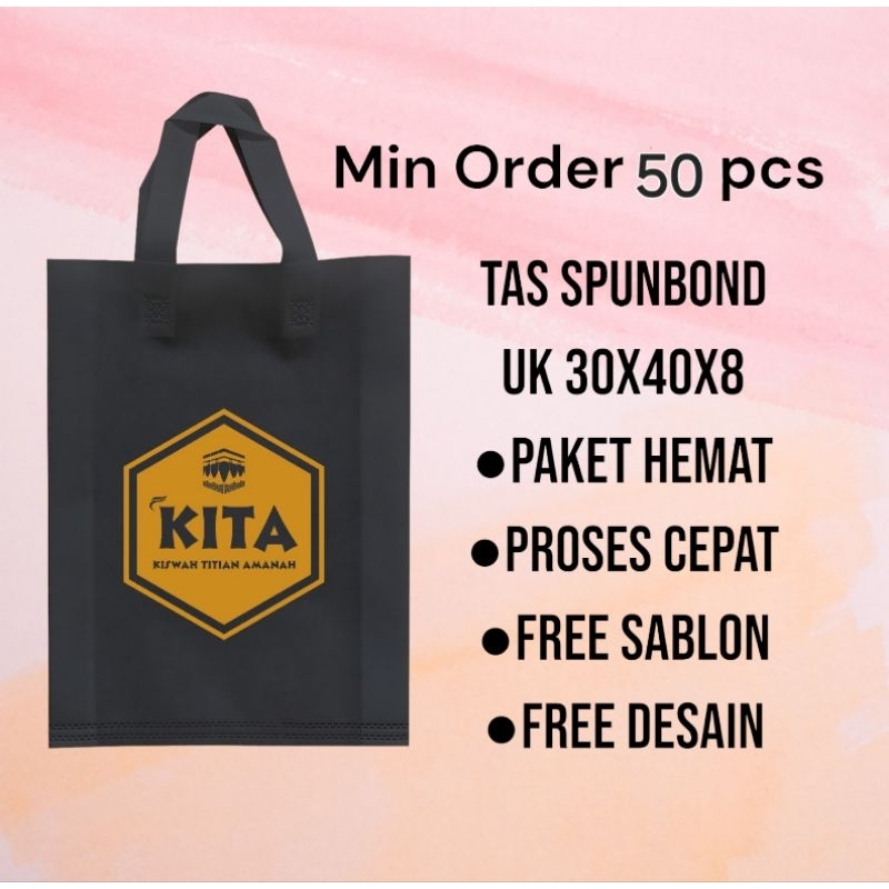 

Tas Godiebag Spunbond ekonomis uk 30x40x8/Tassembako/tassouvenir/Tas Ulang Tahun/Tas Hajatan