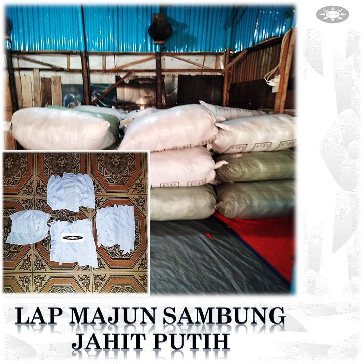 Kain lap majun sambung jahit warna - Putih