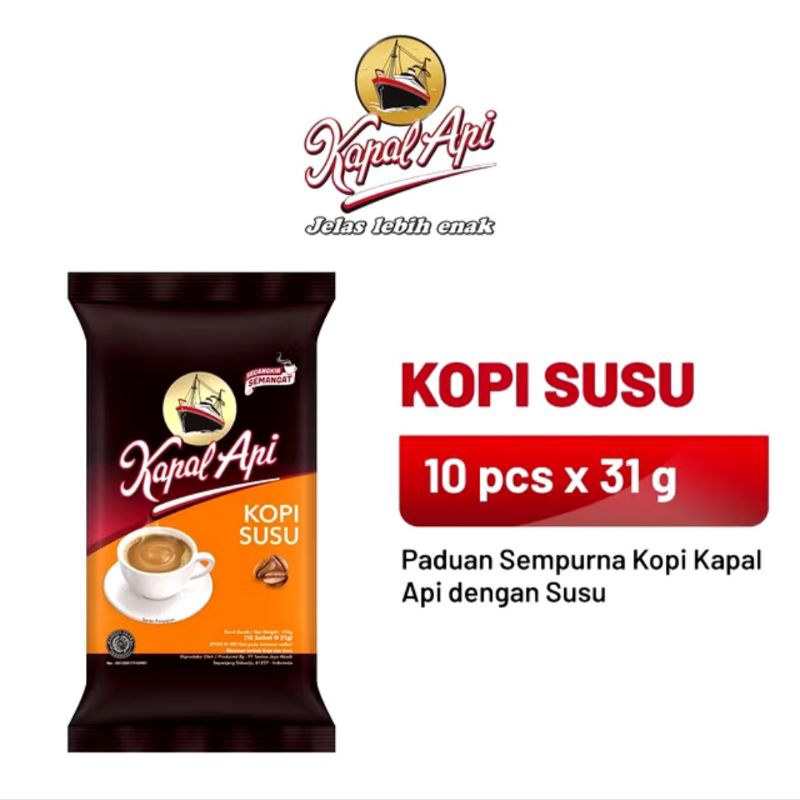 

Kapal Api Kopi Susu Pack (10 sachet x 31 gram)