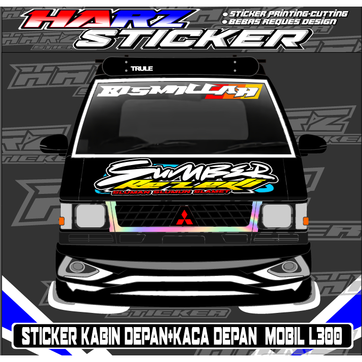 [TERBARU]Stiker Dada Depan Mobil Pick Up L300-Stiker Mobil Pick Up-Stiker L300-Stiker Bebas Request