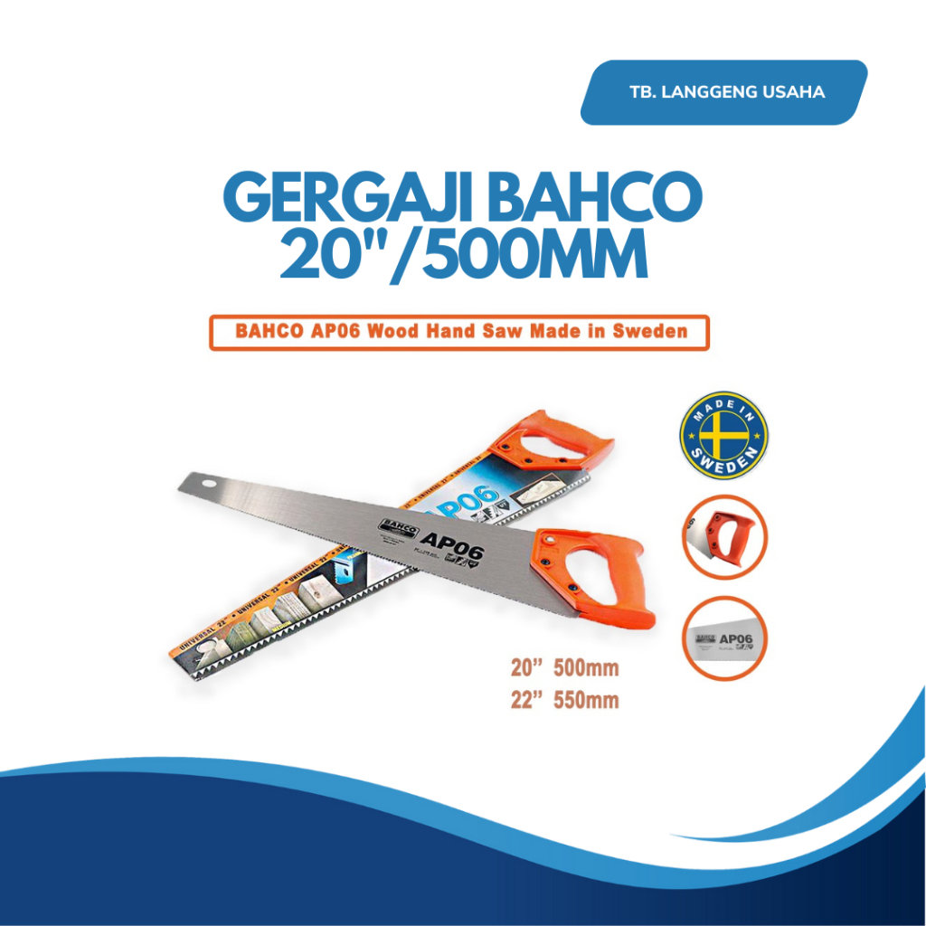 LU GERGAJI AP06 20''/500mm GERGAJI KAYU GERGAJI TANGAN SUPER TAJAM POTONG KAYU TRIPLEK 14 16 18 20 “