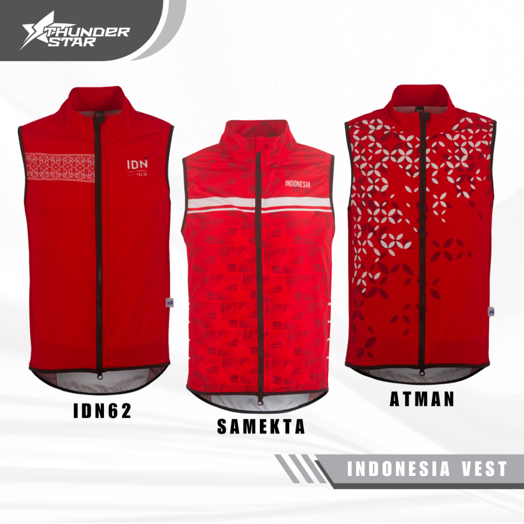 Rompi | Rompi Sepeda | Rompi Gowes Merk POLLRIDE INDONESIA SAMEKTA red