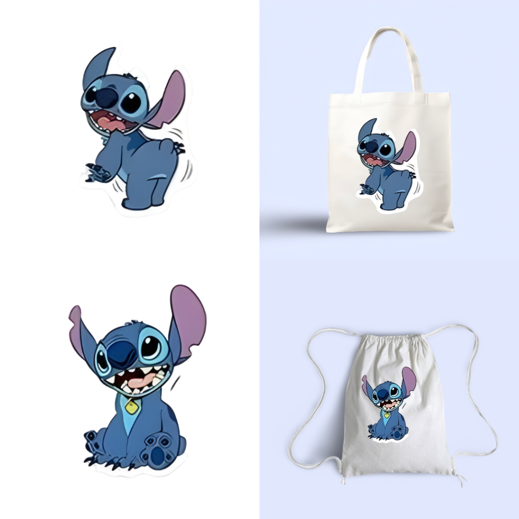 TAS TOTEBAG KANVAS RESLETING HELLO STITCH ORI DISNEY WANITA TAS RAJUT