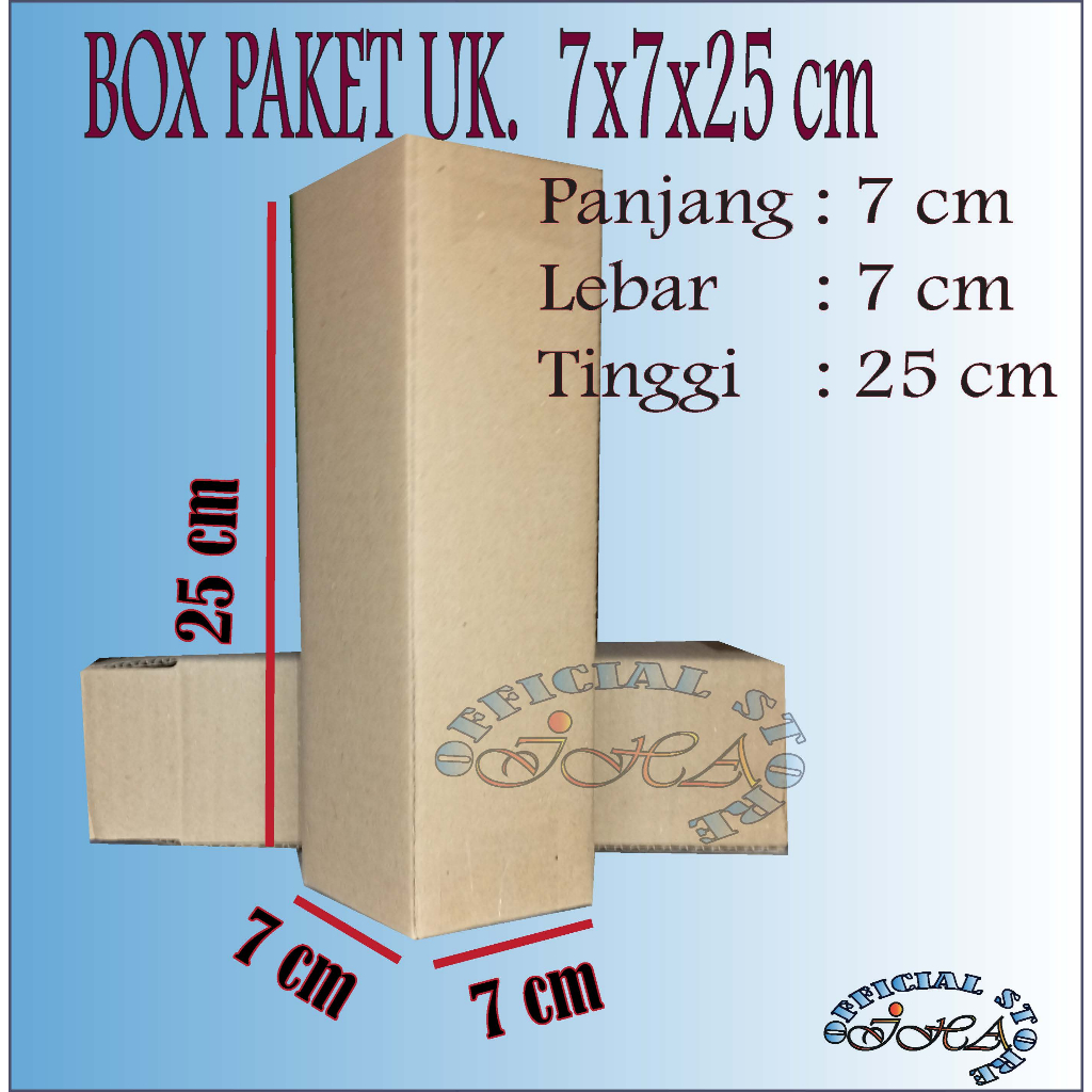 

Kardus packing ukuran 7x7x25 cm box packaging paket online murah dus karton