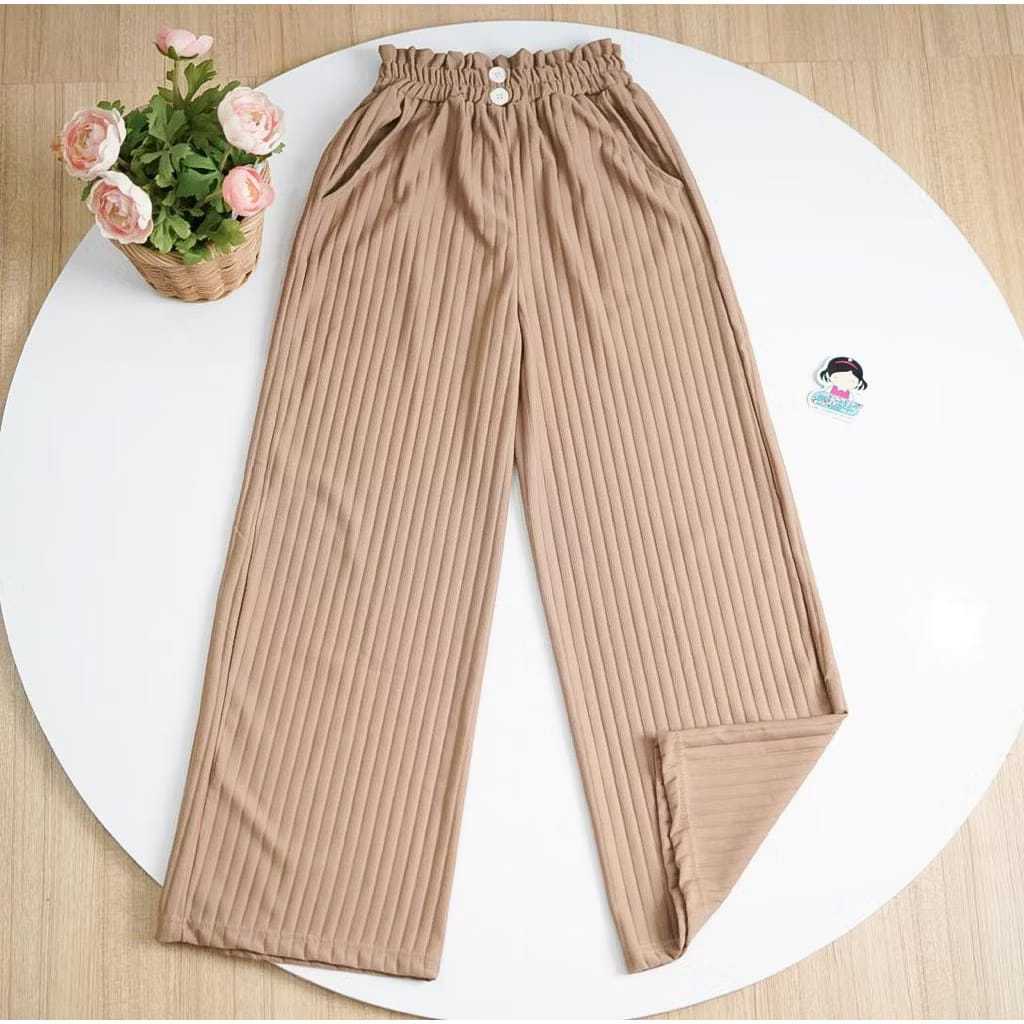 YC - KULOT KNITT HORNET PREMIUM VARIASI KANCING DEPAN Celana Wanita Terbaru Bawahan Wanita Kekinian 