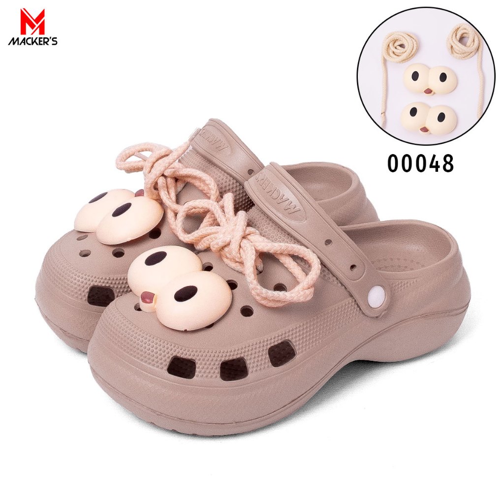 [MACKER'S] B2438 Sandal Baim Wanita Terbaru sandal kodok karet baim sepatu wedges