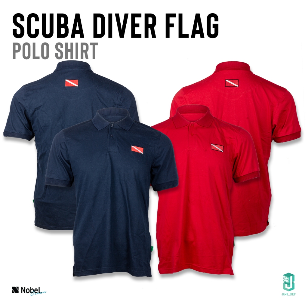 Scuba Polo Shirt|NobeL Outdoor|Scuba diving T-Shirt|Kaos polo Diving|Scuba Flag