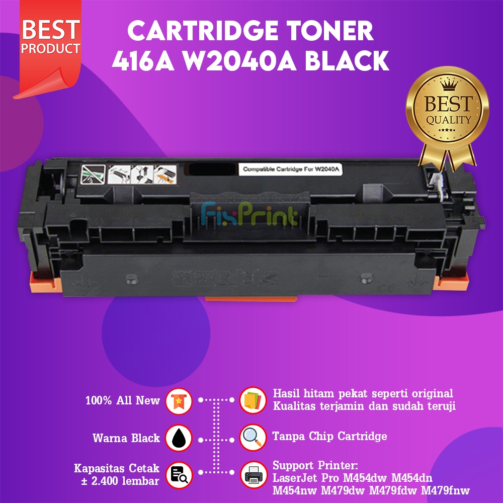 FixPrint Toner Cartridge Comp 416A Print W2040A W2041A W2042A W2043A Cyan Magenta Yellow Black