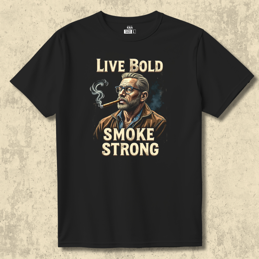 Era by Zain's - Kaos T-shirt vintage Live Bold Smoke Strong