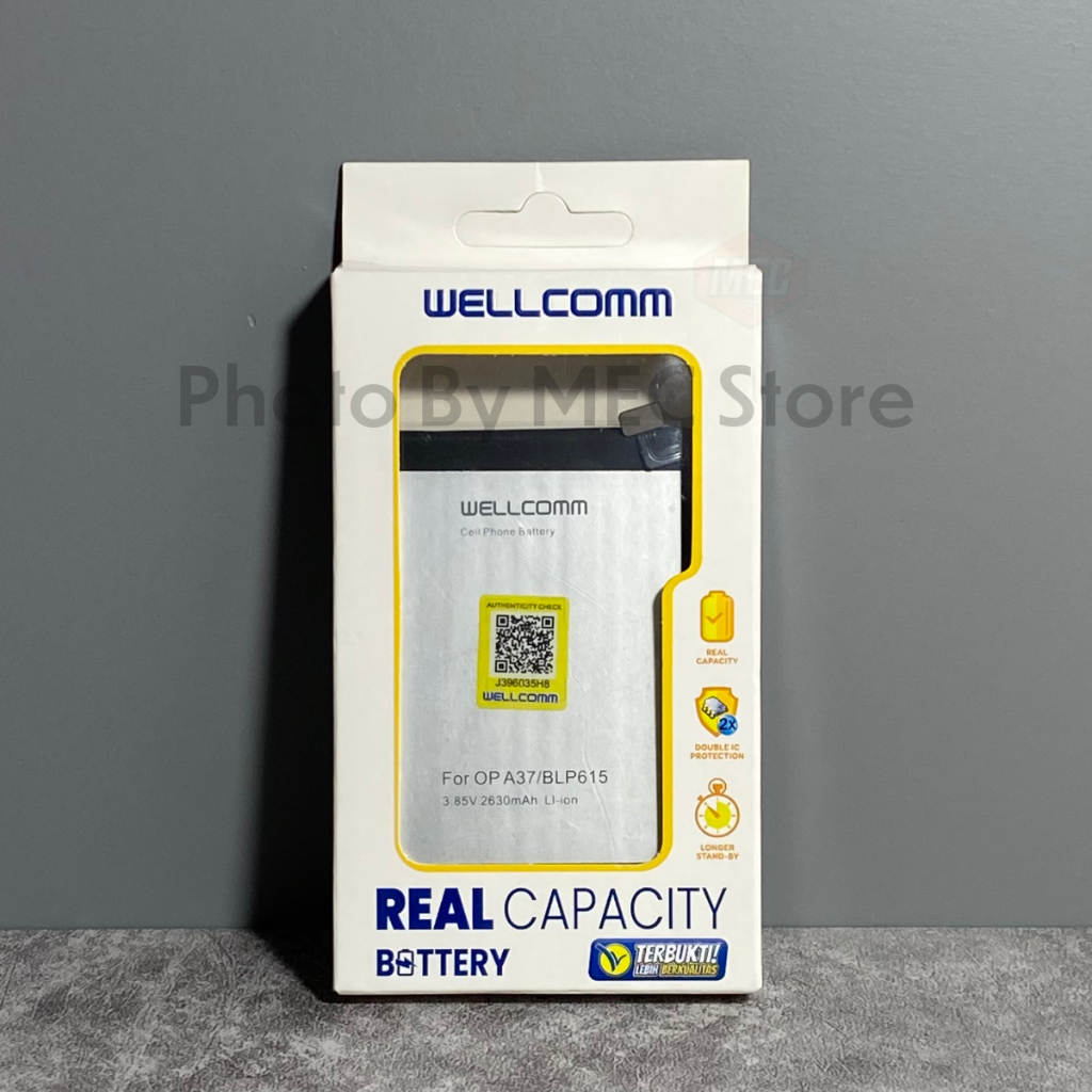 WELLCOMM Baterai / Battery Double IC Power OPPO A37 , A37T , A37M , Neo 9 BLP-615 2630 mAh Original